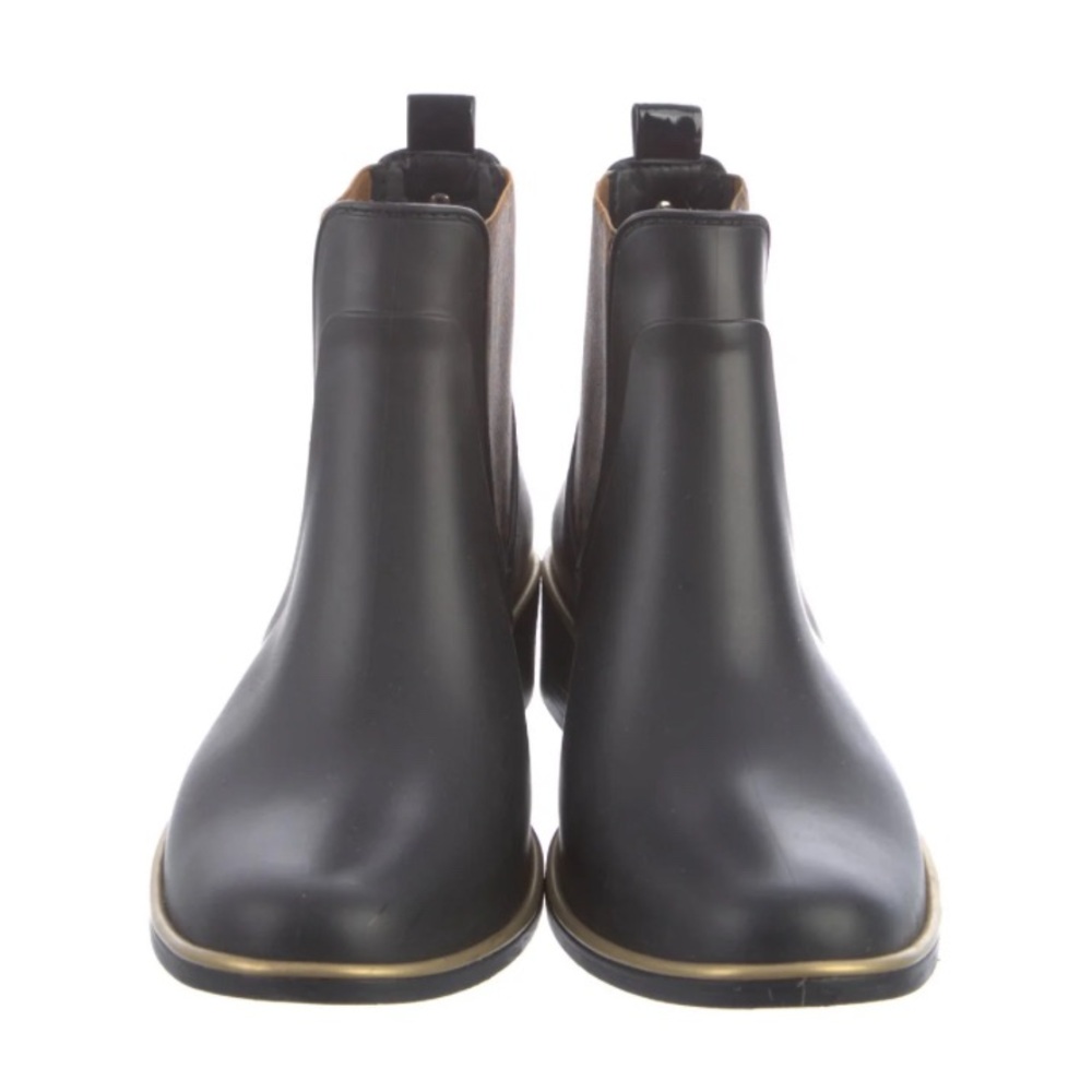 EUC [kate spade] Cheetah Print Black Ankle Bootie Rainboots Women’s Sz 9.0 - Picture 3 of 13
